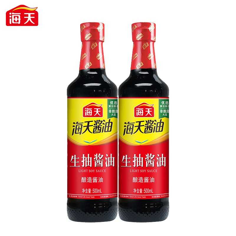 炒菜凉拌调汁都需要它！海天生抽500ml*2瓶