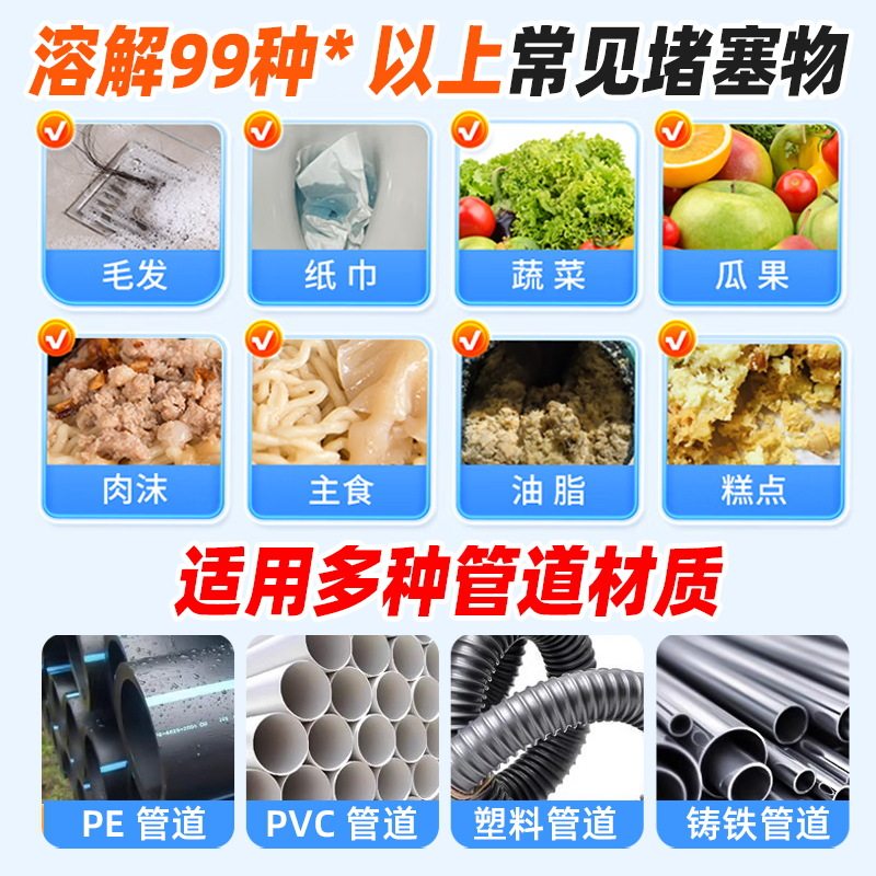速效管道疏通剂强力溶解厕所马桶厨房下水道油污堵塞除臭高效实用,淘宝优惠券,粉丝福利购,淘宝优惠卷
