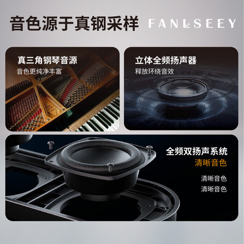 FANLSEEY梵西X3便携式磁吸可外带88键幼师初学者电钢考级电钢琴 - 图0