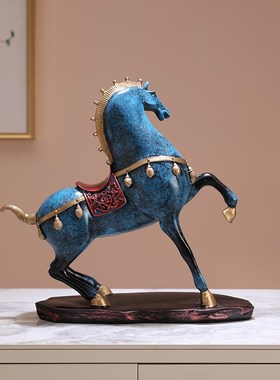 新中式马到成功摆件博古架工艺品书桌办公M室酒柜装饰品开业礼物