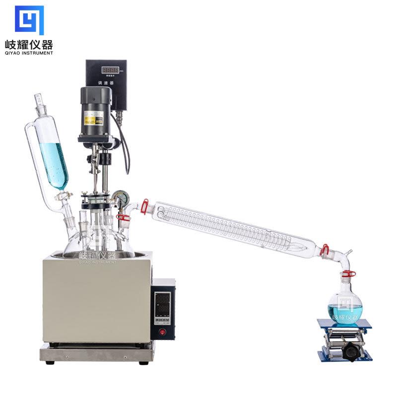 小型立式单层玻璃反应釜蒸馏结晶防爆耐高低温高硼硅反应器实验室 - 图1