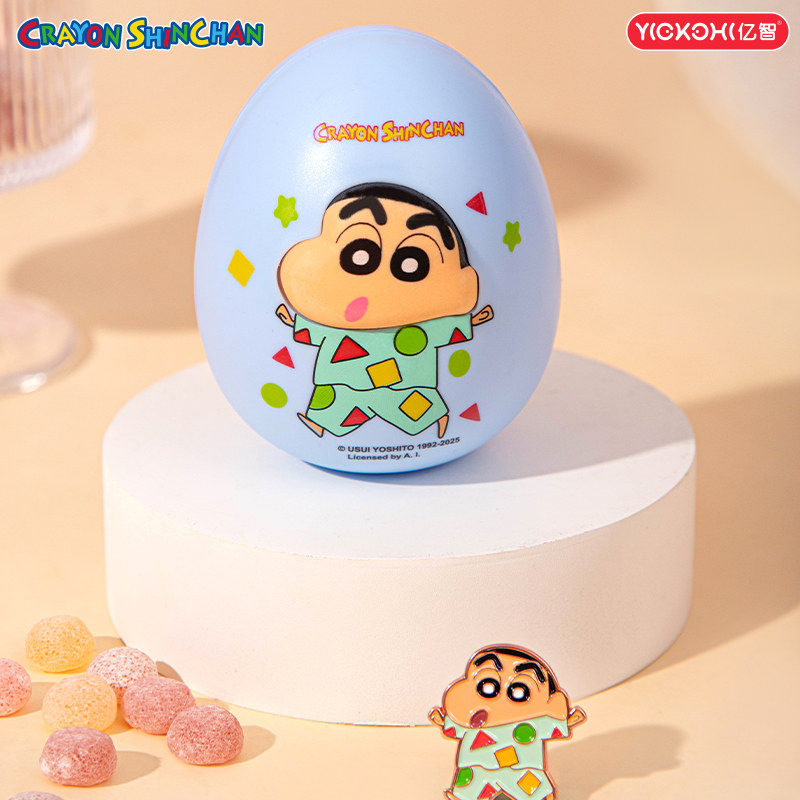 亿智蜡笔小新联名奇趣蛋休闲零食食玩儿童果汁软糖捏捏惊奇蛋糖果,淘宝优惠券,粉丝福利购,淘宝优惠卷