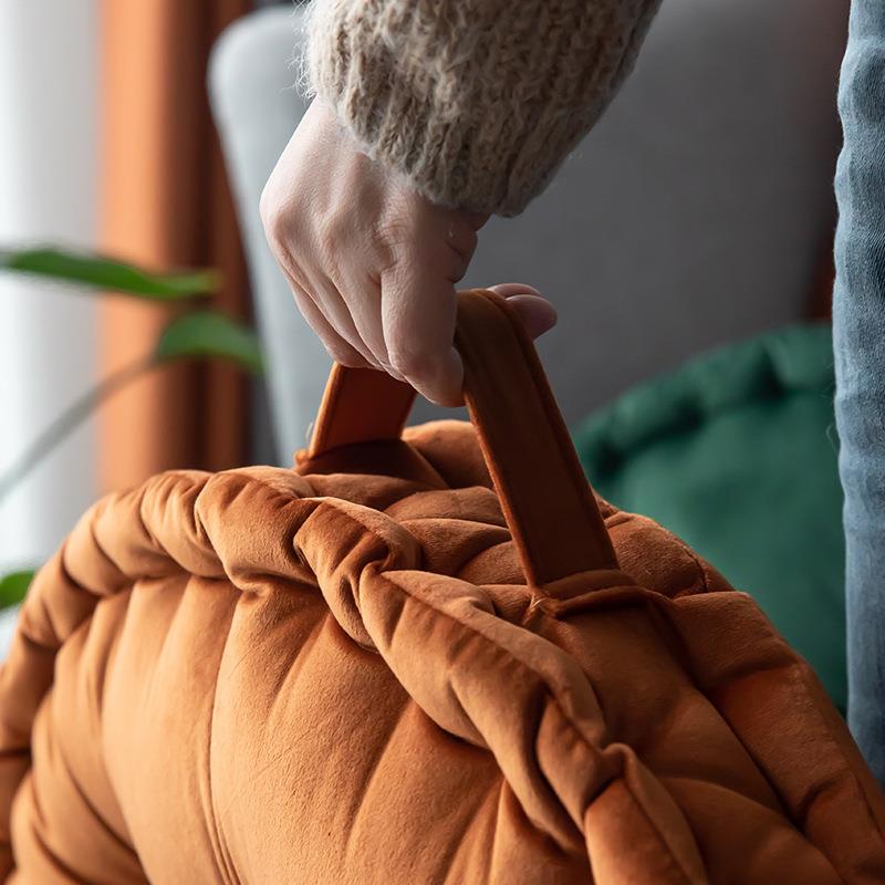 Nordic velvet thickened cushion solid color home sofa art cushion bay window tatami handmade meditation