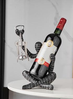 抽象艺术人物造型高级时尚创意红酒架客厅玄关酒柜装饰红酒架摆件