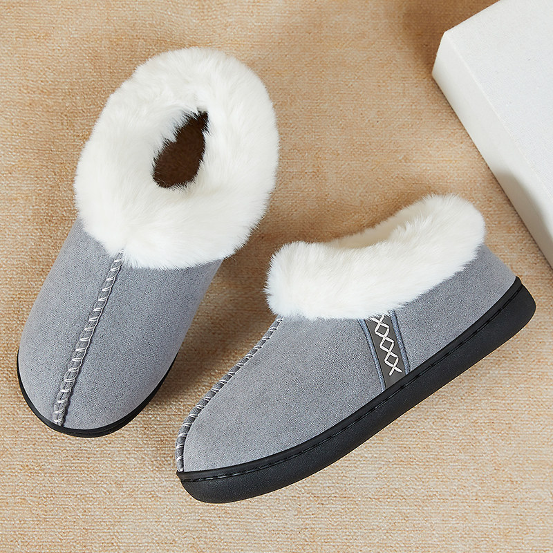 锦世源棉鞋冬季新款加绒加厚时尚保暖舒适一脚蹬棉拖防滑耐磨女鞋