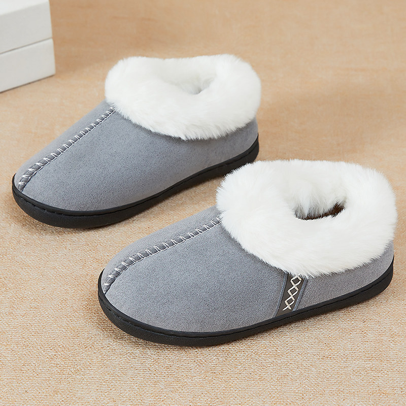 锦世源棉鞋冬季新款加绒加厚时尚保暖舒适一脚蹬棉拖防滑耐磨女鞋