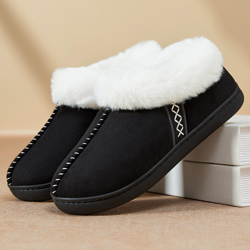 锦世源棉鞋冬季新款加绒加厚时尚保暖舒适一脚蹬棉拖防滑耐磨女鞋