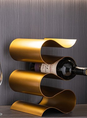 轻奢高档红酒架摆件家居s客厅酒柜餐厅餐边柜葡萄酒架高级感装饰