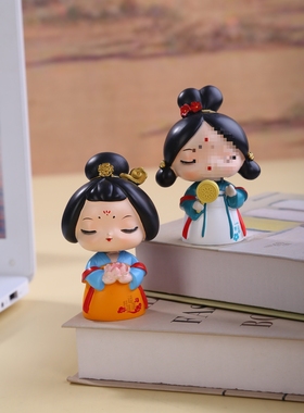 唐仕女摆件汉服娃娃桌面装饰品西安文创纪念品洛阳毕业礼物送女生