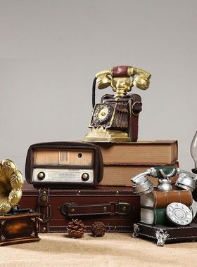 复古怀旧创意装饰品咖啡馆橱窗服装店铺工业风陈列道具做旧摆件设