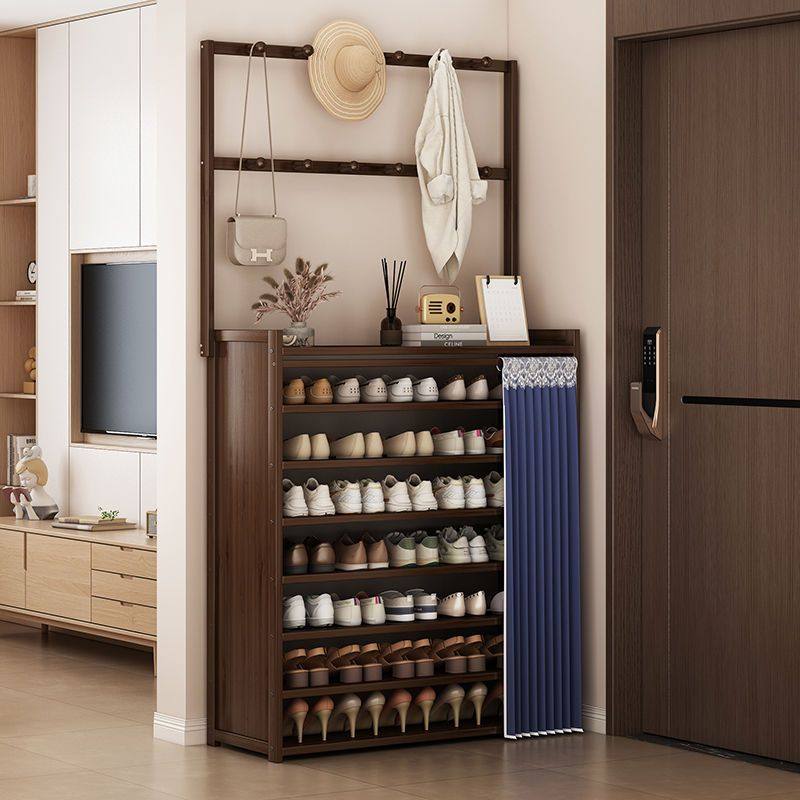 置物架简易鞋柜鞋架门口鞋子进门收纳柜鞋架子宿舍多层靠墙竹鞋架,淘宝优惠券,粉丝福利购,淘宝优惠卷
