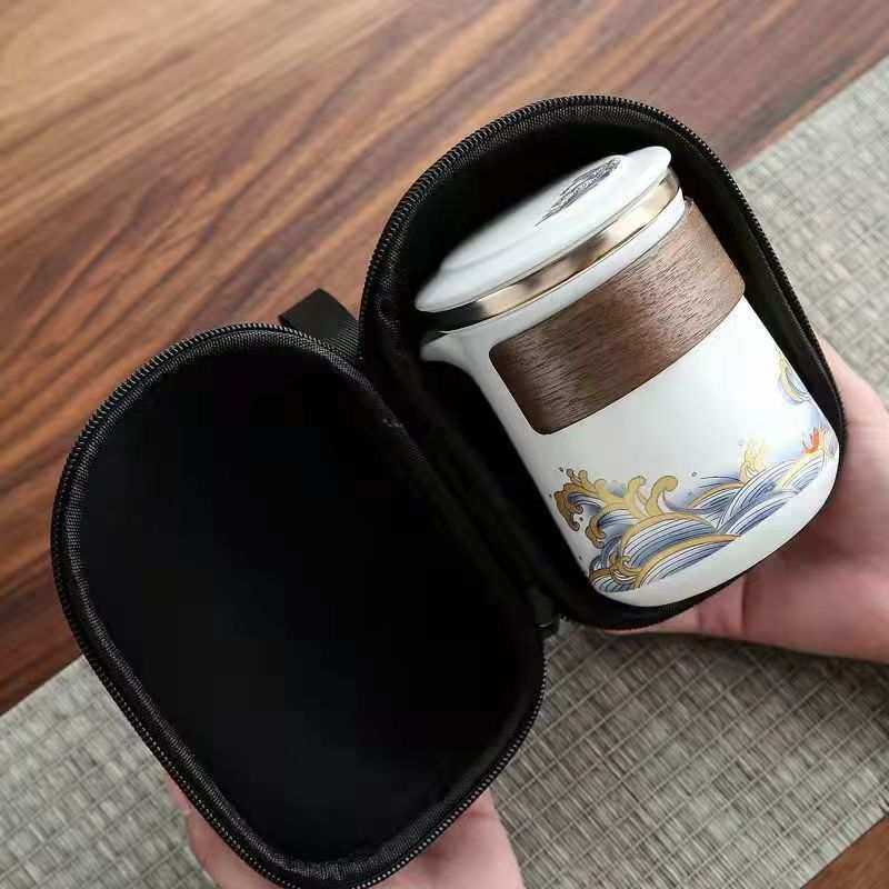 陶瓷快客杯羊脂玉瓷便携式功夫旅行茶具套装茶壶户外一壶五杯,淘宝优惠券,粉丝福利购,淘宝优惠卷