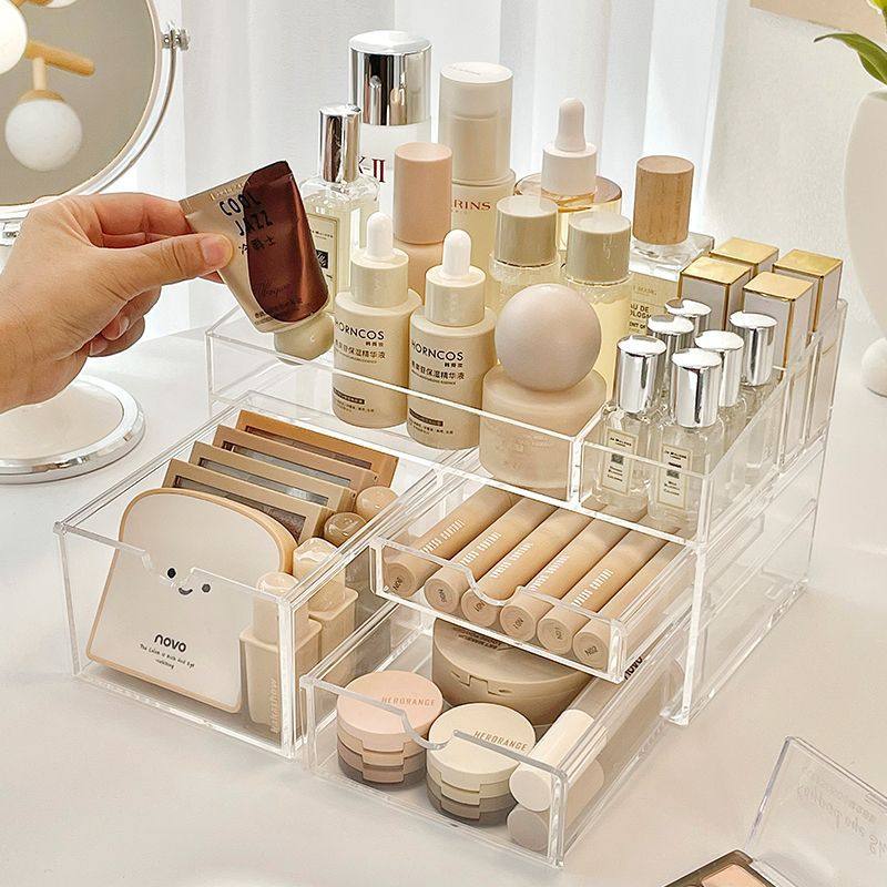 化妆品收纳盒高级高颜值亚克力桌面收纳多层架子置物架宿舍ins风,淘宝优惠券,粉丝福利购,淘宝优惠卷