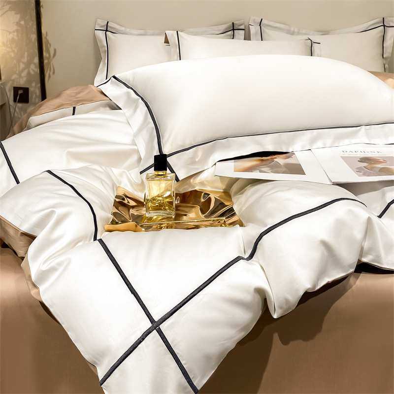 工厂店A类轻奢星级纯棉套件100长绒棉酒店高档贡缎四件套床单床品,淘宝优惠券,粉丝福利购,淘宝优惠卷