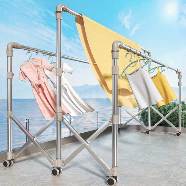 晾衣架落地折叠伸缩家用室内不锈钢凉衣杆阳台晒被子神器室外衣架,淘宝优惠券,粉丝福利购,淘宝优惠卷