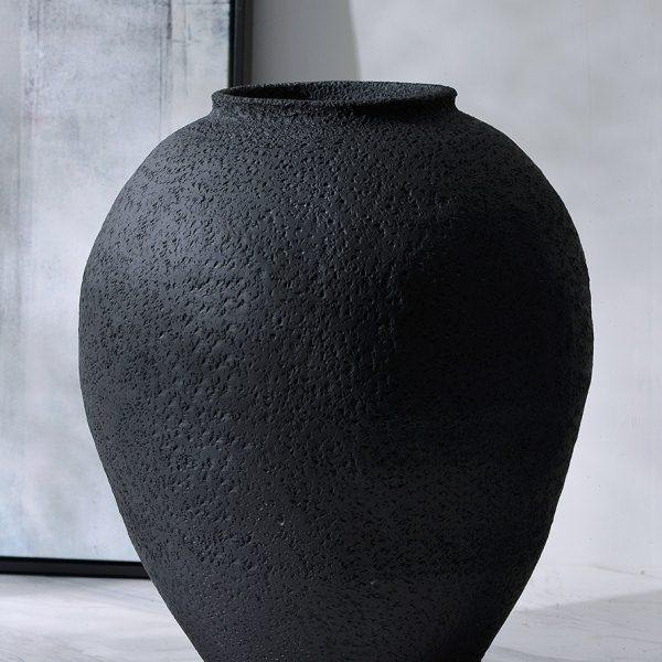 中式复古禅意黑色粗陶陶罐花瓶客厅插花陶瓷摆件酒店样板间装饰品,淘宝优惠券,粉丝福利购,淘宝优惠卷