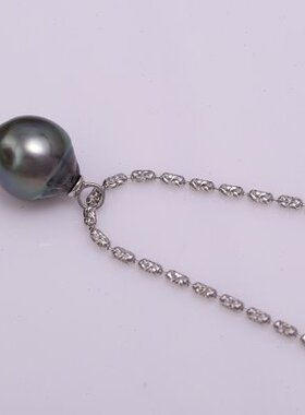 潮套链DIY配件新珍珠25延长网红纯银毛衣链配饰硅胶空托s9镭射品