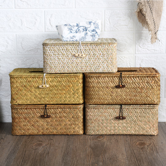 Straw tissue box for home living room paper box tube car square round paper box toilet pastoral car-mounted creation