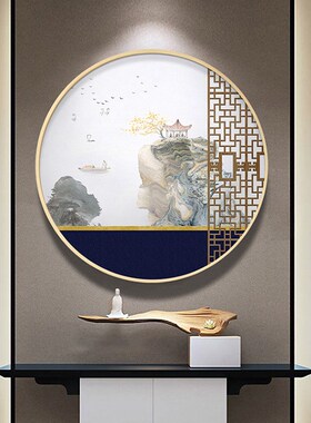 中国风玄关装饰画书房茶室禅意风景挂画酒店民宿新中式卧室床头画