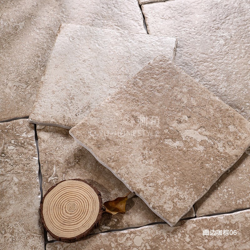 曲烂边古堡子母拼莱姆石t彷古地砖瓷砖彷石材洞石庭院花园民宿别 - 图0