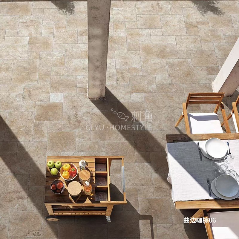 曲烂边古堡子母拼莱姆石t彷古地砖瓷砖彷石材洞石庭院花园民宿别 - 图1