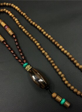 中国风男t恤复古民族风项链挂件男女佛珠挂链吊坠衣服挂坠装饰品