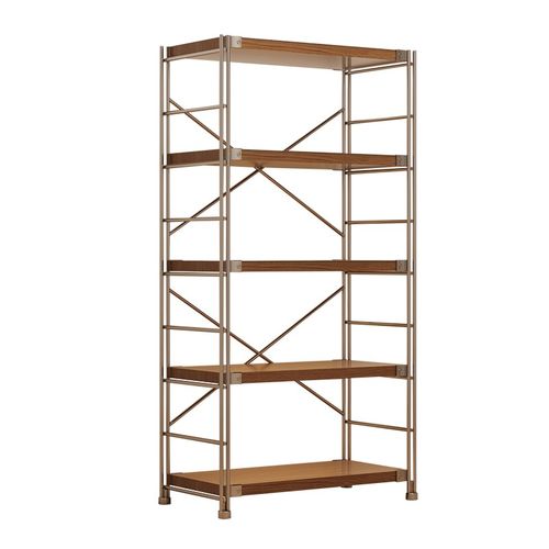 日式置物架落地多层客厅阳台简约中古储物架书架厨房微波炉收纳架 - 图3