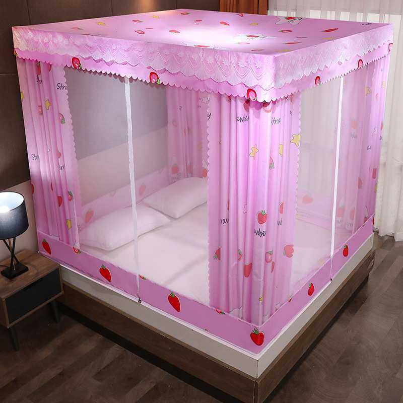 坐床式蚊帐三开门回底床笠款方顶儿童防摔防蚊加密可拆洗透气加密,淘宝优惠券,粉丝福利购,淘宝优惠卷