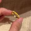 S925 sterling silver French star pattern gold ring for women
