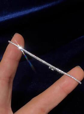 莫桑闪钻极细款素手链女2025新款