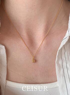 S925纯银小巧金色项链女款高级感