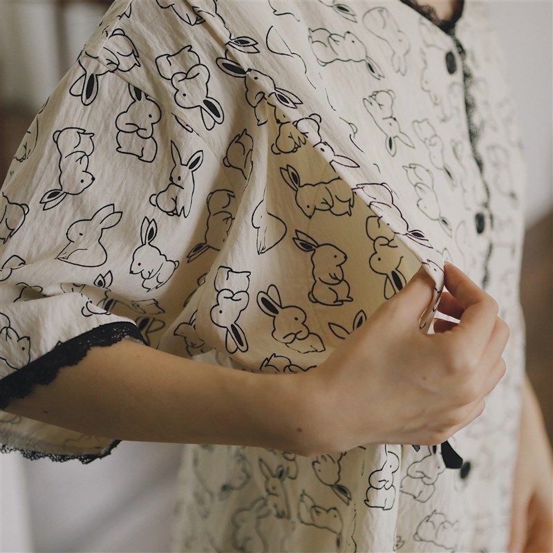 带胸垫哺乳睡衣夏季薄款喂奶月子服夏天纯棉产后孕妇家居服春夏装,淘宝优惠券,粉丝福利购,淘宝优惠卷