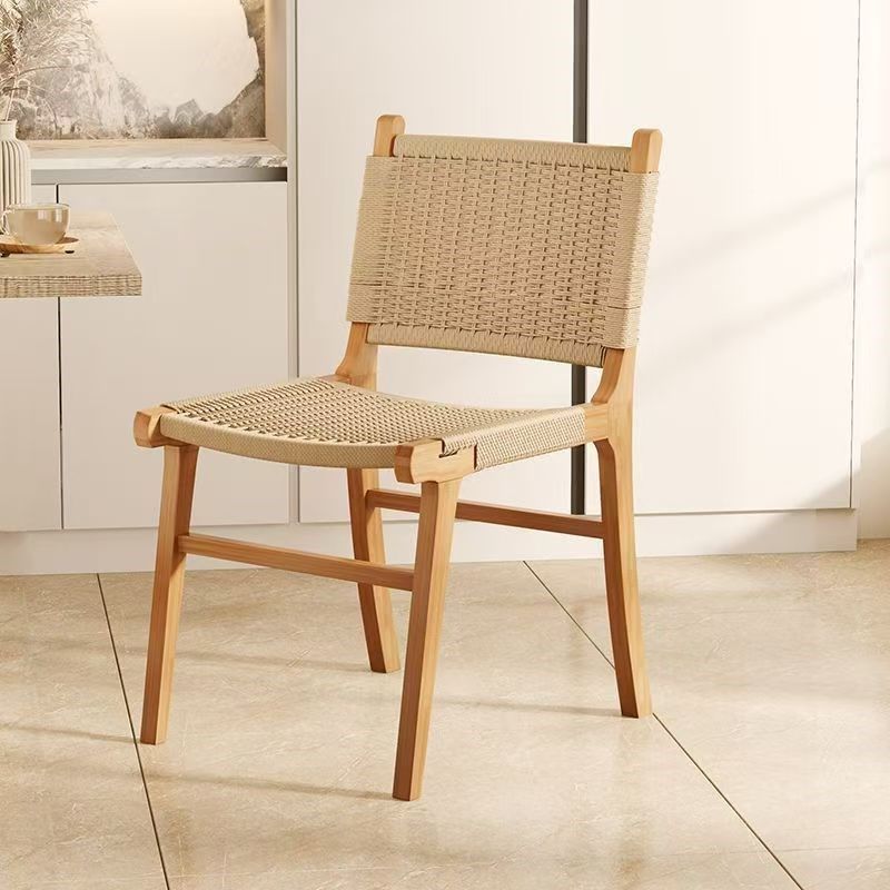 实木绳编吧椅家用复古餐椅酒吧餐厅高脚凳侘寂风岛台椅前台接待凳,淘宝优惠券,粉丝福利购,淘宝优惠卷