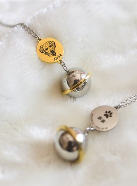 来图定制宠物毛发骨灰项链去世猫咪狗刻字照片纪念品吊坠精致礼物