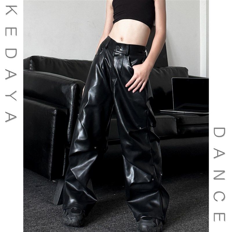 2024春秋冬新款童装潮酷男女儿童帅气工装皮裤美式休闲街舞长裤子,淘宝优惠券,粉丝福利购,淘宝优惠卷