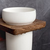 Toilet brush shelf solid wood new Chinese style household no dead corner toilet brush set wall-mounted bathroom light luxury