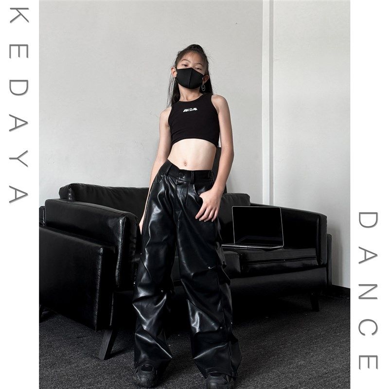 2024春秋冬新款童装潮酷男女儿童帅气工装皮裤美式休闲街舞长裤子,淘宝优惠券,粉丝福利购,淘宝优惠卷