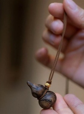 天然高品质奇楠沉香葫芦吊坠男女款福禄双全招财转运项链新年礼物