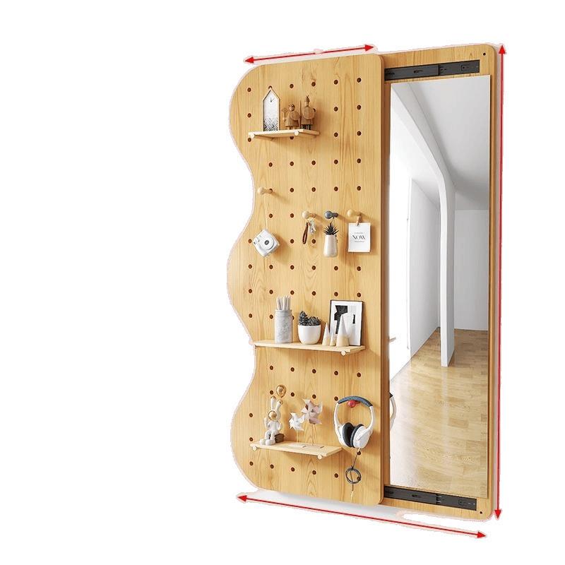 Contact mirror push-pull and close the hidden full-body mirror with the wall to cover the wall-mounted hole board and fitting mirror