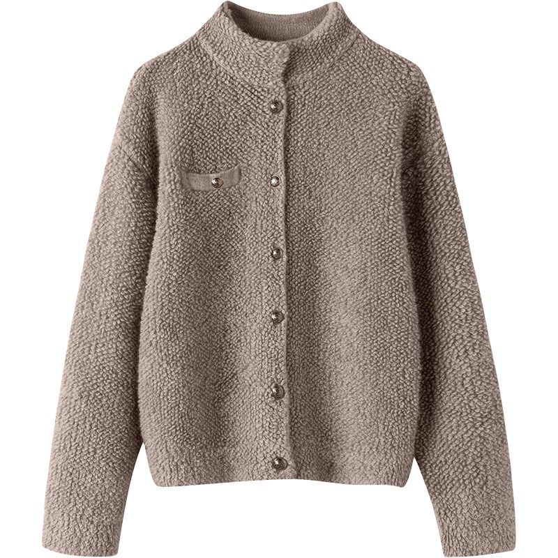 一万个推荐!意式色100%纯山羊绒衫毛巾圈加厚毛衣开衫女宽松外套,淘宝优惠券,粉丝福利购,淘宝优惠卷