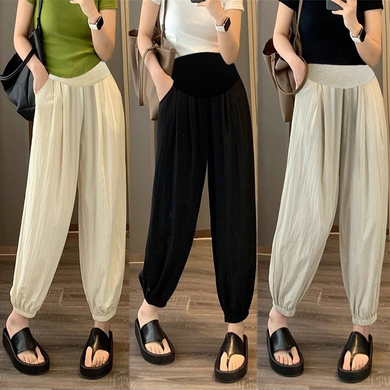 孕妇裤子外穿2024新款夏季时尚宽松高腰显瘦速干透气灯笼纸片裤女,淘宝优惠券,粉丝福利购,淘宝优惠卷