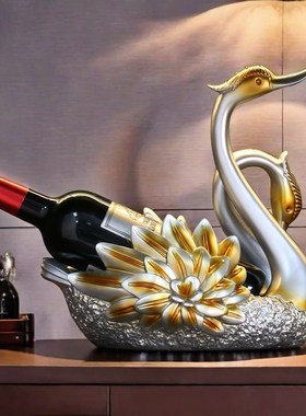 创意天鹅红酒架摆件欧式高档酒柜装饰品现代家居餐边客厅新居礼物