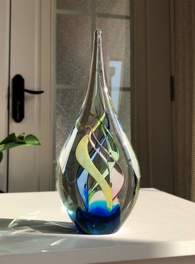 家居客厅装饰大摆件抽象水滴现代轻奢北欧简约创意玻璃琉璃艺术品