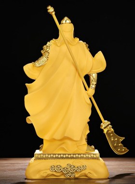 沙金关公桌面摆件关二爷武财神客厅玄关A办公室装饰开 业礼品