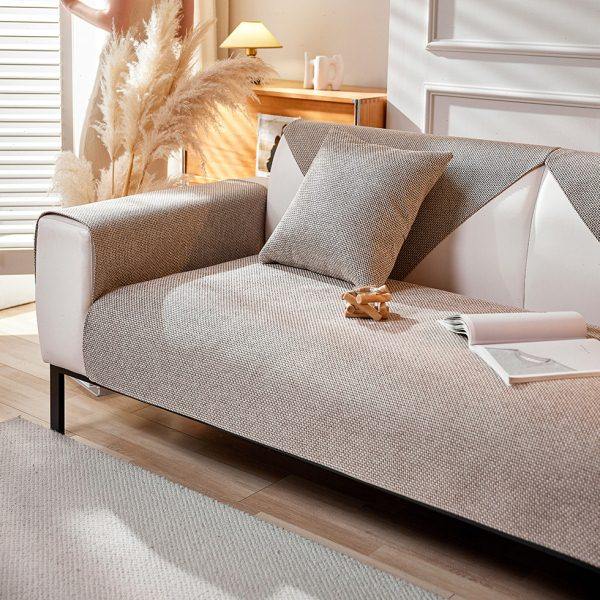 纯色新款亚麻现代简约四季通用防滑老粗布沙发垫套子罩盖布巾全包,淘宝优惠券,粉丝福利购,淘宝优惠卷