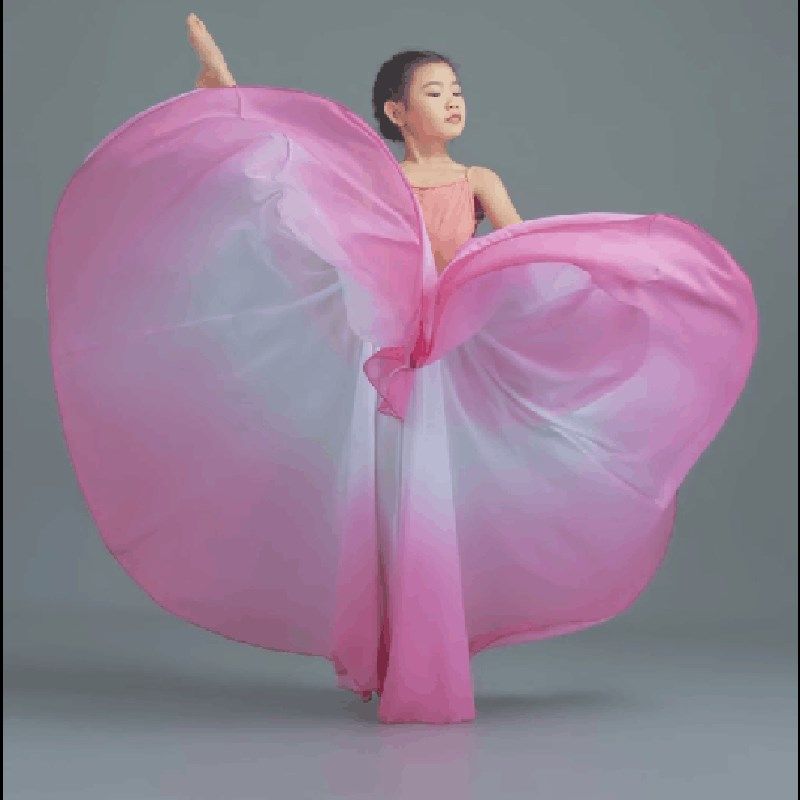 儿童新疆舞蹈大摆裙少数民族练功裙半身裙维吾族舞蹈演出服装女 - 图0