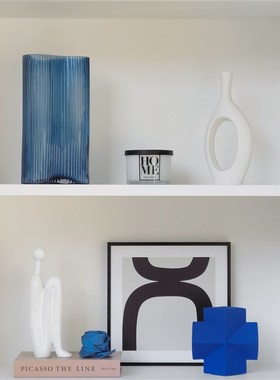 样板间简约软装家居书柜装饰品摆件创意陶瓷玻璃桌面组合ZH3781