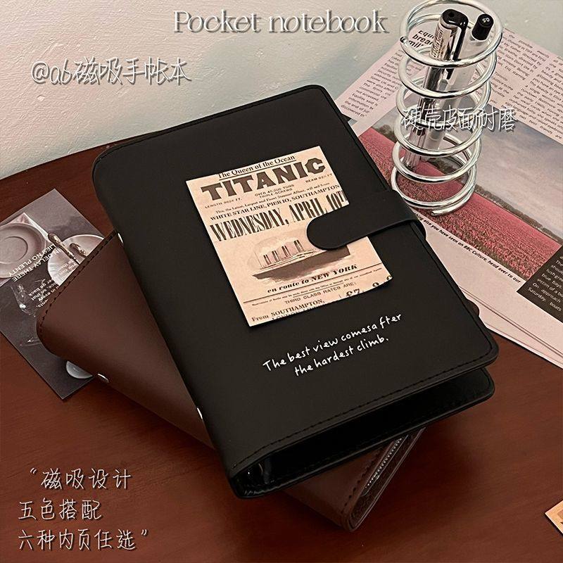 A6活页复古笔记本加厚磁扣硬面本高颜值可拆卸高中生旅游日记本,淘宝优惠券,粉丝福利购,淘宝优惠卷