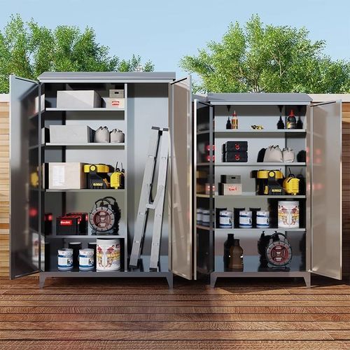 304不锈钢户外储物柜花园庭院室外阳台收纳家用工具柜子带锁定做 - 图0