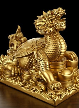 龙龟摆件商务礼品客n厅玄关酒柜高档装饰品老板办公桌面乌龟工艺
